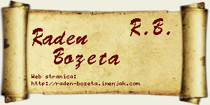 Raden Bozeta vizit kartica